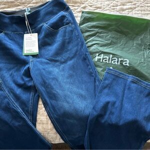 Halara Blue Denim-Look Active Pants
